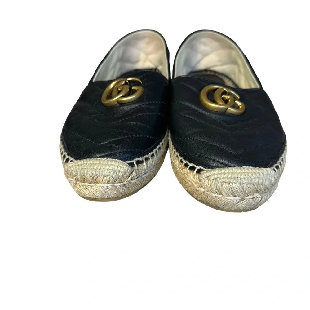 GUCCI BLACK MARMONT ESPADRILLES QUILTED - Picture 2 of 6